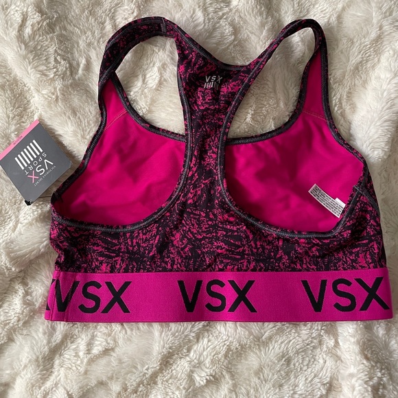 Victoria Secret Pink and Black Sport Bra NWT Size Medium - Picture 4 of 4